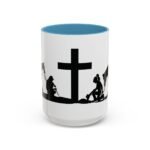 Large 15oz -  Cowboy Kneeling at the Cross Coffee Mug - Accent Coffee Mug with Premium Quality, Two-Tone Ceramic Cup, Cowboy Praying Gift Mug - Image 10