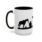 Large 15oz -  Cowboy Kneeling at the Cross Coffee Mug - Accent Coffee Mug with Premium Quality, Two-Tone Ceramic Cup, Cowboy Praying Gift Mug