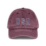 USA Embroidered Vintage Cap — Distressed Patriotic Vintage Hat - Image 7