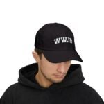 WWJD Embroidered Dad Hat – Premium Cotton Religious Baseball Cap, Christian Faith Statement Headwear, Minimalist WWJD Adjustable Hat — Classic Embroidered Baseball Hat - Image 3