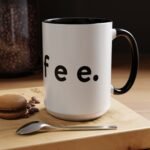 Large 15oz Accent Coffee Mug with Premium Quality, Two-Tone Ceramic Cup, Personalized Gift for Coffee Lovers, Modern Minimalist Decor Mug - Image 5