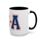 Large 15oz - USA Patriotic Coffee Mug - Accent Coffee Mug with Premium Quality, Two-Tone Ceramic Cup, America Gift Mug - Image 3