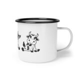 Classic 12oz Enamel Camp Cup, Cute Cow Highland Cow Enamel Camp Cup — Retro Farm Animal Camping Mug - Image 3