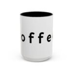 Large 15oz Accent Coffee Mug with Premium Quality, Two-Tone Ceramic Cup, Personalized Gift for Coffee Lovers, Modern Minimalist Decor Mug