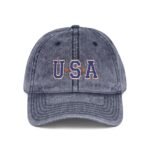 USA Embroidered Vintage Cap — Distressed Patriotic Vintage Hat - Image 6