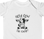 Holy Cow I'm Cute Baby Bodysuit, Newborn Baby Shower Gift, Gender Neutral, Premium Soft Cotton Newborn Outfit, Cute Animal Baby Gift