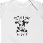 Holy Cow I'm Cute Baby Bodysuit, Newborn Baby Shower Gift, Gender Neutral, Premium Soft Cotton Newborn Outfit, Cute Animal Baby Gift