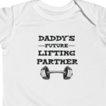 Daddy's Future Lifting Partner Buddy Cute Baby Bodysuit, Newborn Baby Shower Gift Gender Neutral Premium Baby Gift