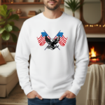 Patriotic American Eagle Patriot Heavyweight Sweatshirt Premium Crewneck Sweatshirt — American Flag Graphic Premium Patriotic Apparel