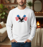 Patriotic American Eagle Patriot Heavyweight Sweatshirt Premium Crewneck Sweatshirt — American Flag Graphic Premium Patriotic Apparel