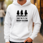 Premium Hoodie Take 'Em to the Train Station Heavyweight Western Cowboy Vintage Hooded Sweatshirt