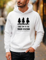 Premium Hoodie Take 'Em to the Train Station Heavyweight Western Cowboy Vintage Hooded Sweatshirt