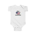USA Flag Map Baby Onesie "Tiny American" Patriotic Quote Soft Cotton Newborn Bodysuit Soft Heather Gender Neutral Premium - Image 3