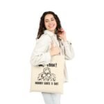 "Nobody Gives A Shit" Funny Sarcastic Tote Bag – Retro Binoculars Graphic – Natural Canvas Carryall - Image 5