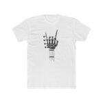 Skeleton Guitar T-Shirt, Western Cactus Scene Graphic Tee Classic Music Apparel Shirt Premium Fitted 100% Cotton Tee - Image 2