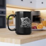 We The People USA Collegiate America Eagle Flag Premium Black Ceramic Mug – 15oz - Image 6