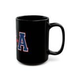 USA Collegiate America Flag Premium Black Ceramic Mug – 15oz - Image 2