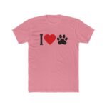 I Heart Paw Print T-Shirt – Minimalist Dog Cat Lover Graphic T-Shirt – Premium Fitted 100% Cotton Tee - Image 2