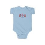 United States Heritage Baby Onesie – "USA EST 1776" Collegiate Graphic – Soft Cotton Newborn Bodysuit  – Baby Shower Gift - Image 2