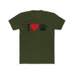 I Heart Paw Print T-Shirt – Minimalist Dog Cat Lover Graphic T-Shirt – Premium Fitted 100% Cotton Tee - Image 4