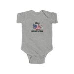 USA Flag Map Baby Onesie "Tiny American" Patriotic Quote Soft Cotton Newborn Bodysuit Soft Heather Gender Neutral Premium - Image 2