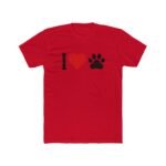 I Heart Paw Print T-Shirt – Minimalist Dog Cat Lover Graphic T-Shirt – Premium Fitted 100% Cotton Tee - Image 7