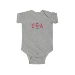 United States Heritage Baby Onesie – "USA EST 1776" Collegiate Graphic – Soft Cotton Newborn Bodysuit  – Baby Shower Gift - Image 3