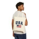 USA Tote Bag – Patriotic Canvas Bag with American Flag Design, Reusable Grocery Bag, 4th of July Gift  Durable Eco-Friendly Shopping Bag - Image 4