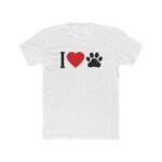 I Heart Paw Print T-Shirt – Minimalist Dog Cat Lover Graphic T-Shirt – Premium Fitted 100% Cotton Tee - Image 8
