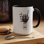 Large 15oz -Skeleton Guitar - Accent Coffee Mug with Premium Quality, Two-Tone Ceramic Cup, Gift - Image 5