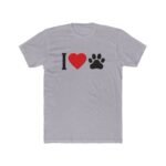 I Heart Paw Print T-Shirt – Minimalist Dog Cat Lover Graphic T-Shirt – Premium Fitted 100% Cotton Tee - Image 3