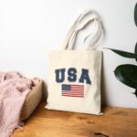 USA Tote Bag – Patriotic Canvas Bag with American Flag Design, Reusable Grocery Bag, 4th of July Gift  Durable Eco-Friendly Shopping Bag - Image 2