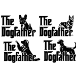 The Dogfather SVG Bundle - Funny Dog Breed Silhouette PNG - 4-Pack German Shepherd, Frenchie, Labrador & Golden Retriever Digital Cut Files - Design for Cricut & Silhouette – Instant Digital Download