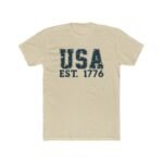 USA EST. 1776 Patriotic T-Shirt Vintage Collegiate Style Graphic – Heritage Pride Tee Unisex Tee Shirt Premium Fitted 100% Cotton Tee - Image 7