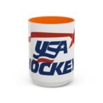 USA Hockey Logo Mug - Patriotic Team USA Ice Hockey Coffee Cup Two-Tone 15oz Ceramic Mug, Gift for Hockey Players and Fans –Flag Cup with Red Handle – Vintage American Pride Gift - Image 11