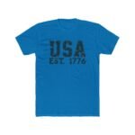 USA EST. 1776 Patriotic T-Shirt Vintage Collegiate Style Graphic – Heritage Pride Tee Unisex Tee Shirt Premium Fitted 100% Cotton Tee - Image 3