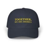 "Together, We Are America" Embroidered Cap – Black Adjustable Baseball Hat – Patriotic Unity Headwear Headwear,  Adjustable Hat — Classic Embroidered Baseball Hat - Image 7