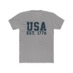 USA EST. 1776 Patriotic T-Shirt Vintage Collegiate Style Graphic – Heritage Pride Tee Unisex Tee Shirt Premium Fitted 100% Cotton Tee - Image 6