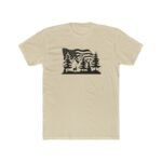 Patriotic Mountain Forest T-Shirt – American Flag & Wilderness Graphic – Premium White Unisex Tee Adventure T-Shirt, Apparel Shirt Premium Fitted 100% Cotton Tee - Image 2