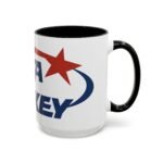 USA Hockey Logo Mug - Patriotic Team USA Ice Hockey Coffee Cup Two-Tone 15oz Ceramic Mug, Gift for Hockey Players and Fans –Flag Cup with Red Handle – Vintage American Pride Gift