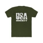USA Hockey Shirt - Patriotic Team USA Ice Hockey Graphic Tee, American Flag Sports Apparel, Men's and Women's Athletic T-Shirt, Hockey Fan Gift– Unisex Tee Shirt Premium Fitted 100% Cotton Tee - Image 3