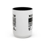 "MADE IN U.S.A." Patriotic Coffee Mug – 15oz Ceramic Flag Cup with Red Handle – Vintage American Pride Gift - Image 4