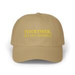 "Together, We Are America" Embroidered Cap – Black Adjustable Baseball Hat – Patriotic Unity Headwear Headwear,  Adjustable Hat — Classic Embroidered Baseball Hat - Image 4