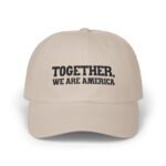 "Together, We Are America" Embroidered Cap – Black Adjustable Baseball Hat – Patriotic Unity Headwear, Adjustable Hat — Classic Embroidered Baseball Hat - Image 8