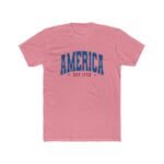 America USA EST. 1776 Patriotic T-Shirt – Vintage Collegiate Style Graphic – Heritage Pride Tee – Unisex Tee Shirt Premium Fitted 100% Cotton Tee - Image 4