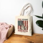 250 Years America Tote Bag - Statue of Liberty 2026 Semiquincentennial Commemorative Canvas Bag, Patriotic 1776–2026 Heritage Shoulder Bag, Reusable USA Anniversary Gift Gift  Durable Eco-Friendly Shopping Bag - Image 2