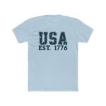 USA EST. 1776 Patriotic T-Shirt Vintage Collegiate Style Graphic – Heritage Pride Tee Unisex Tee Shirt Premium Fitted 100% Cotton Tee - Image 5