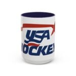 USA Hockey Logo Mug - Patriotic Team USA Ice Hockey Coffee Cup Two-Tone 15oz Ceramic Mug, Gift for Hockey Players and Fans –Flag Cup with Red Handle – Vintage American Pride Gift - Image 7