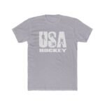 USA Hockey Shirt - Patriotic Team USA Ice Hockey Graphic Tee, American Flag Sports Apparel, Men's and Women's Athletic T-Shirt, Hockey Fan Gift– Unisex Tee Shirt Premium Fitted 100% Cotton Tee - Image 2