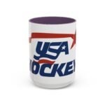 USA Hockey Logo Mug - Patriotic Team USA Ice Hockey Coffee Cup Two-Tone 15oz Ceramic Mug, Gift for Hockey Players and Fans –Flag Cup with Red Handle – Vintage American Pride Gift - Image 12